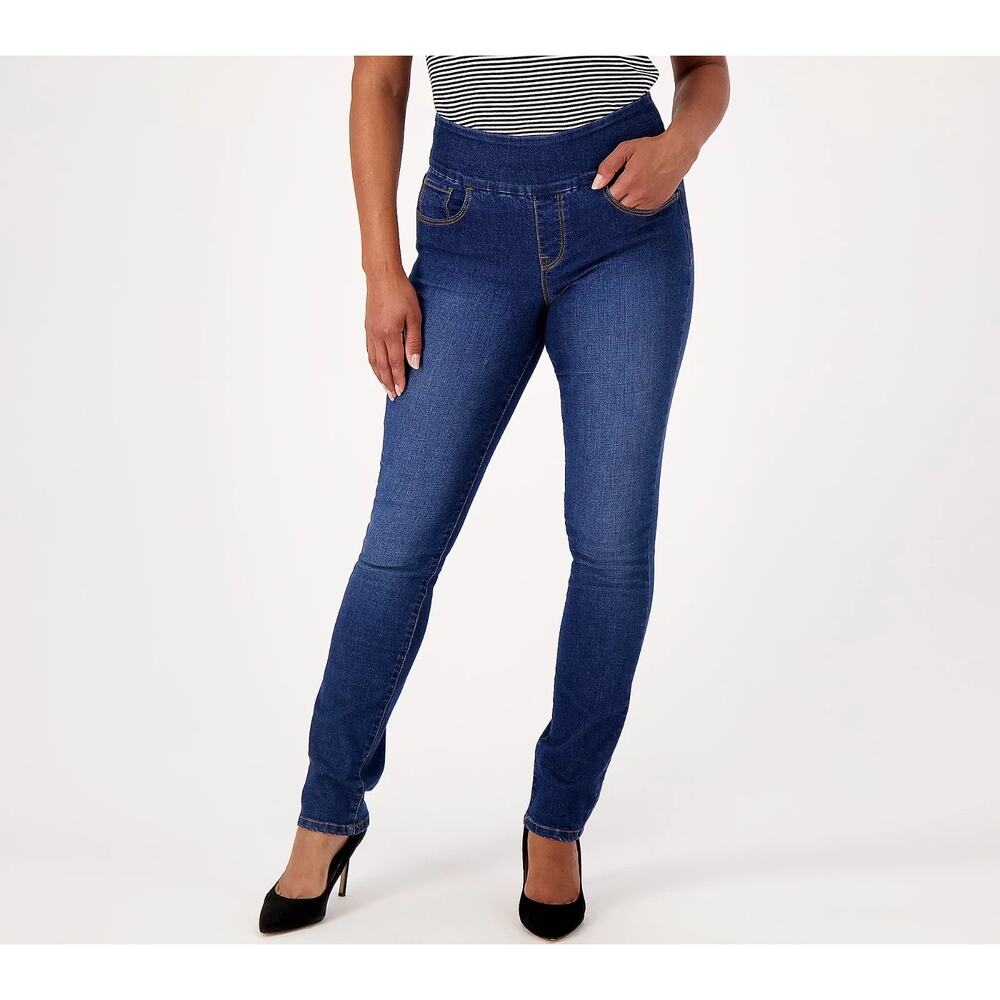 Gloria Vanderbilt Amanda Pull-On Jeans- Vermont Size 4 Blue Medium Wash